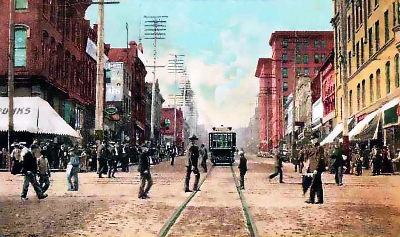 Uptown, with streetcar